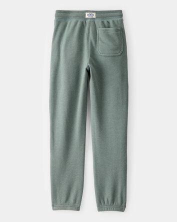 Boys Solid Fleece Drawstring Joggers - Green, 