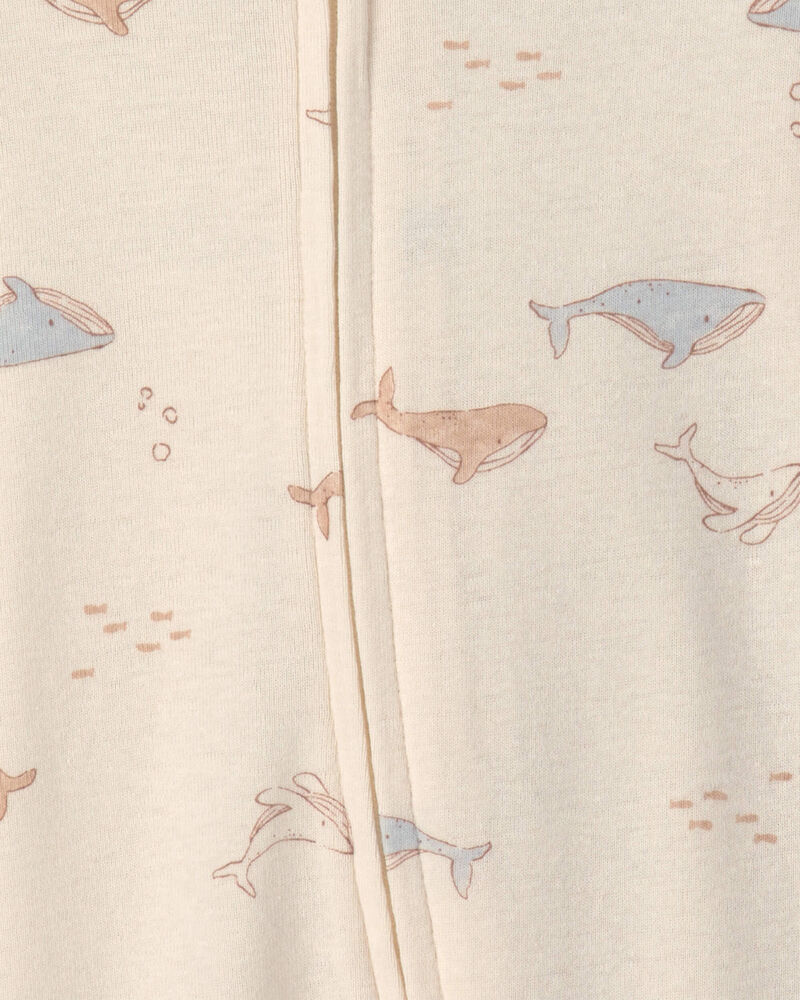 Baby 2-Pack Whale Striped 100% Cotton 2-Way Zip Sleepers - Blue, image 6 of 8 slides