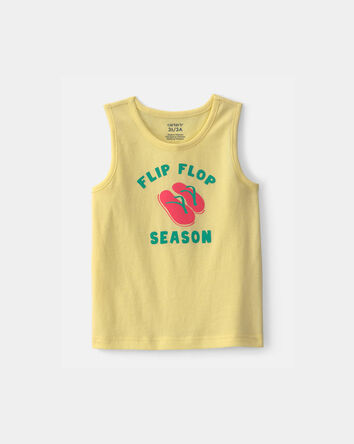 Toddler 'Flip Flop Season' Graphic Tank - Yellow, 