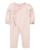 Baby Preemie Striped Cotton Sleeper Pyjamas, image 1 of 7 slides