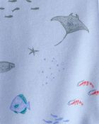 Baby Sea Animals 2-Way 100% Cotton Zip Sleeper - Blue, image 3 of 4 slides