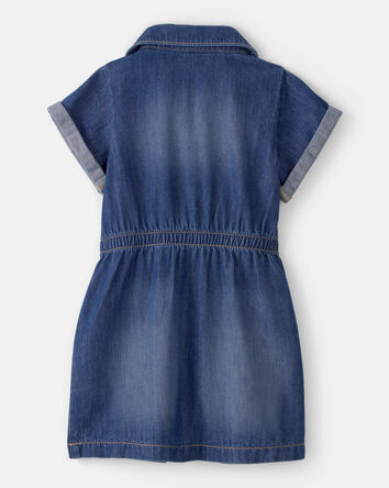 Toddler Girl Denim Button-Up Dress - Dark Wash, 