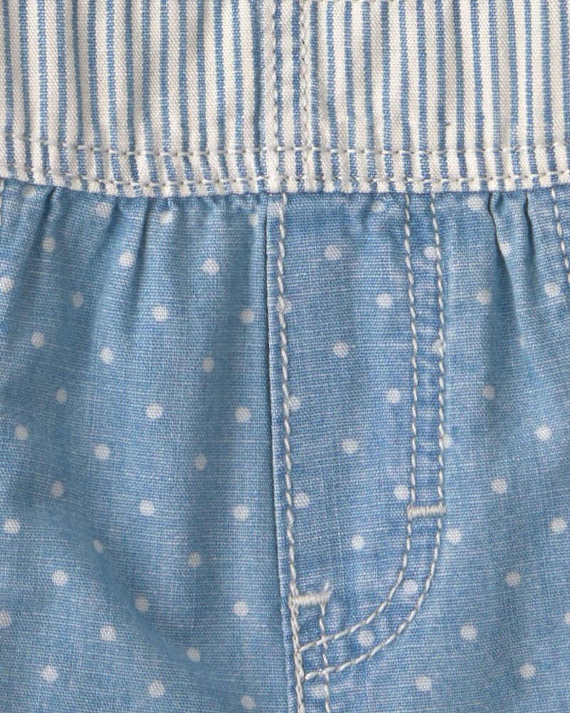 Tout-petit - Salopette courte &agrave; rayures hickory et pois - Bleu, image 6 sur 6 diapositives