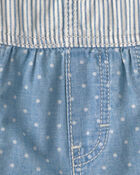 Tout-petit - Salopette courte &agrave; rayures hickory et pois - Bleu, image 6 sur 6 diapositives