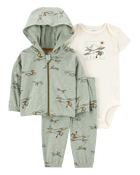 Bébé Ensemble 3 pièces veste Little à motif d’avion, image 1 sur 4 diapositives