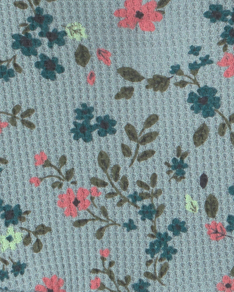 Baby Girl 3-Piece Floral Thermal Dress Set - Blue, image 3 of 4 slides