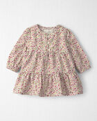 Baby Girl Organic Cotton Dobby Dress in Floral, image 1 of 6 slides