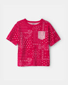 Gar&ccedil;ons - T-shirt &agrave; poche, motif bandana - Rouge, image 1 sur 2 diapositives