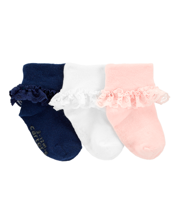 Bébé 3 paires de chaussettes à dentelle, 