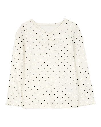 Toddler Polka Dot Cotton Rib Top, 