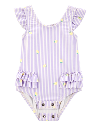 Baby 1-Piece Striped Lemon Swimsuit, 