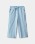 Tout-petit fille - Pantalon &agrave; jambe large en jersey bouclette - Bleu, image 1 sur 3 diapositives