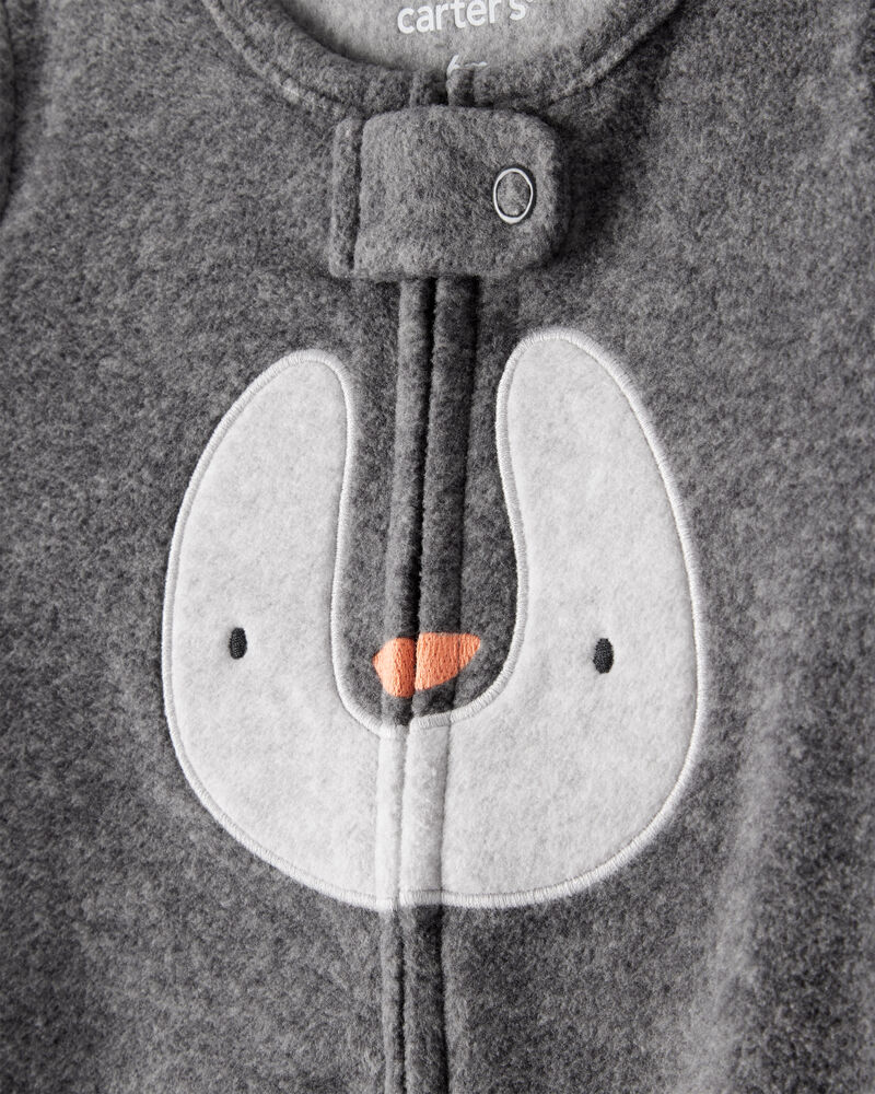 Baby Penguin Loose Fit Sleeper - Grey, image 2 of 4 slides