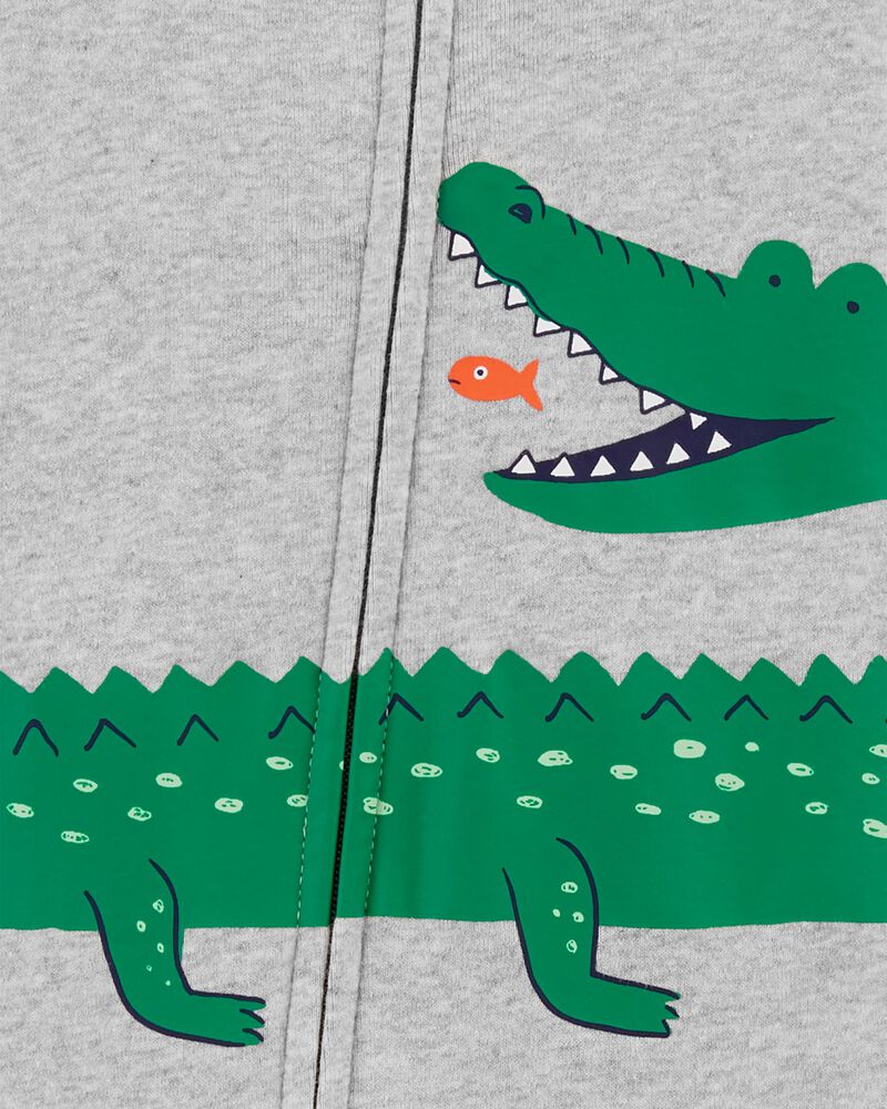 1-Piece Alligator 100% Snug Fit Cotton Footless Pyjamas, image 2 of 2 slides