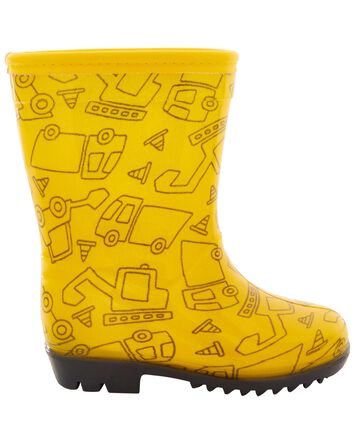 Toddler Construction Print Rain Boots, 