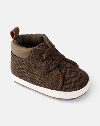 Baby Boy High-Top Casual Sneakers - Brown, 