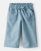 Baby Girl 100% Cotton Wide-Leg Pants - Blue, image 1 of 3 slides