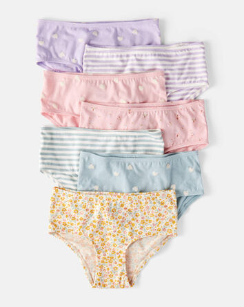 Tout-petit fille - Emballage de 7 culottes imprim&eacute; c&oelig;ur - Bleu/Violet/Rose, 