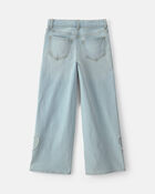 Girls Heart Denim Wide-Leg Jeans - Light Wash, image 2 of 6 slides