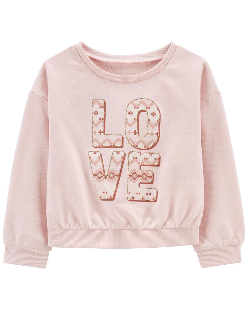 Toddler Girl "LOVE" Crewneck 
, image 1 of 2 slides