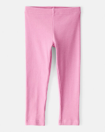 Tout-petit fille - Legging extensible à enfiler en tricot côtelé de coton – Mauve, 