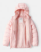 Kid Hooded Puffer Jacket - Pink, image 3 of 5 slides