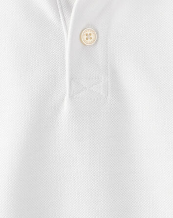 Toddler Pique Uniform Polo Shirt - White, 