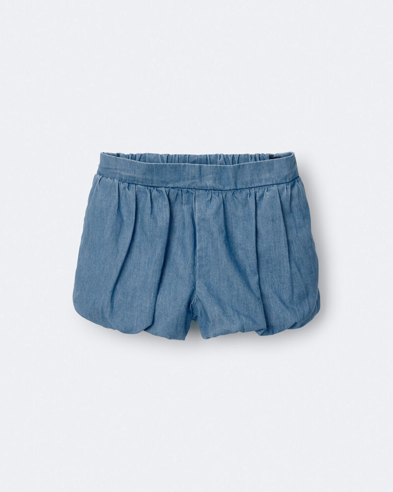 Toddler Girl Bubble Short in Chambray - Blue, image 2 of 7 slides