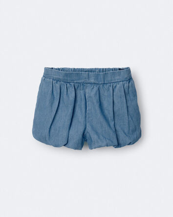 Toddler Girl Bubble Short in Chambray - Blue, 