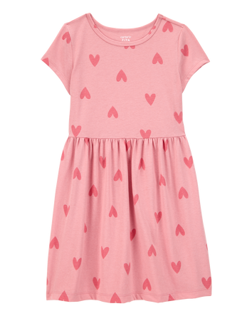 Kid Heart-Print Short-Sleeve Dress, 