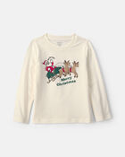Tout-petit - T-shirt manches longues &agrave; imprim&eacute; de P&egrave;re No&euml;l &laquo;Merry Christmas&raquo; - Cr&egrave;me, image 1 sur 2 diapositives