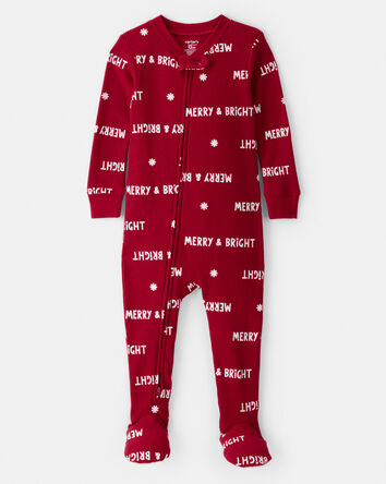 Toddler Cotton Long-Sleeve 2-Way Zip 1-Piece pyjamas, 