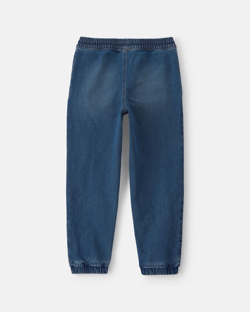 Boys Denim Relaxed Joggers - Medium Wash, image 5 of 7 slides