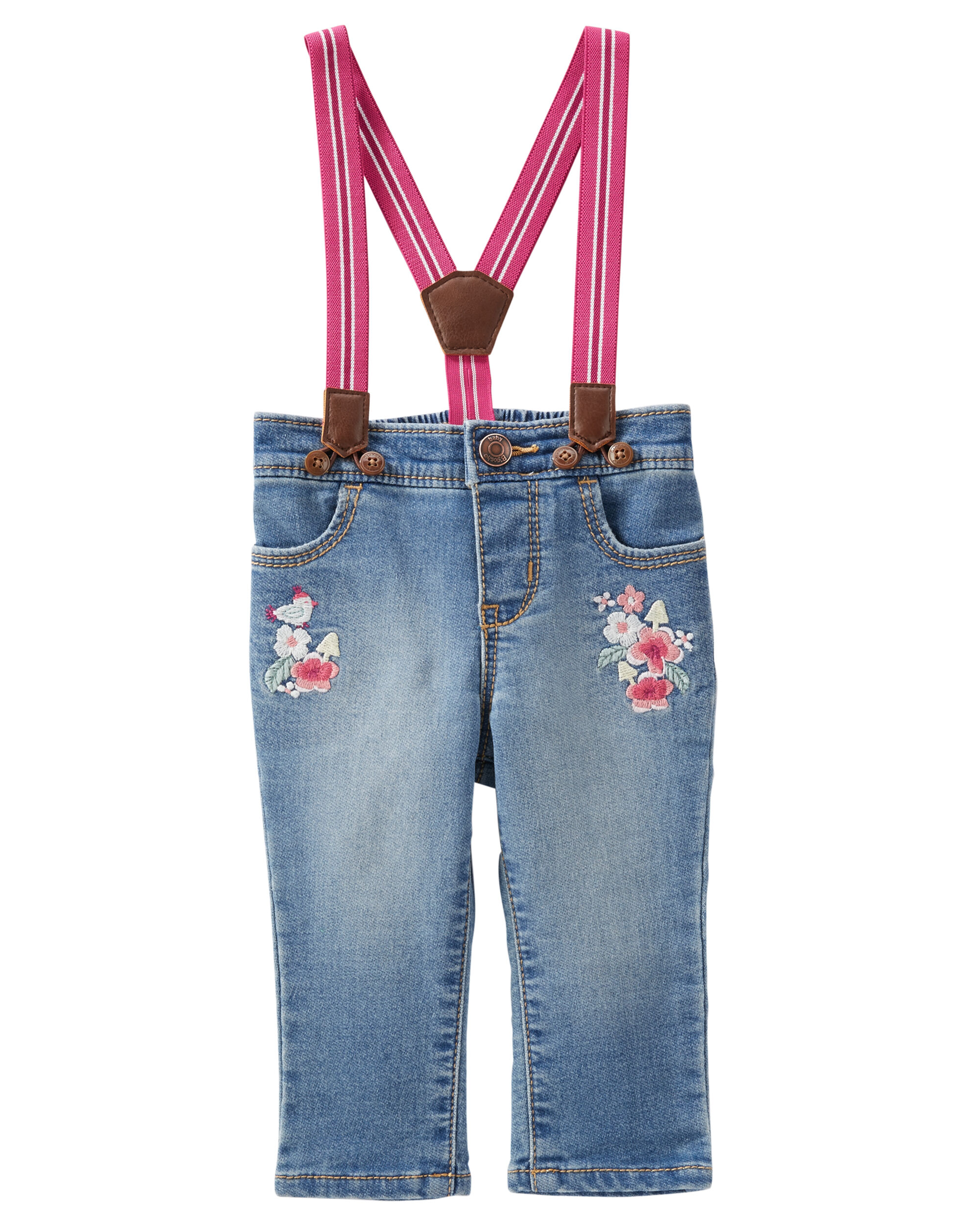 Jeans brodés fleurs
