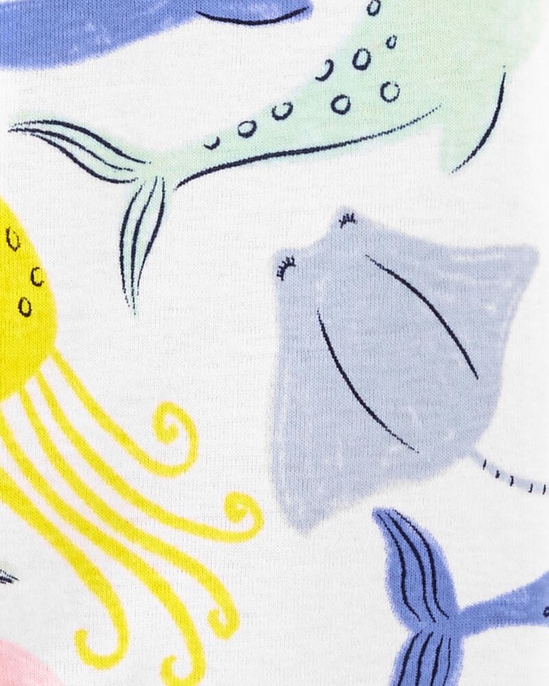 Pyjama 1 pièce sans pieds en coton ajusté à motif de baleine, image 2 sur 2 diapositives