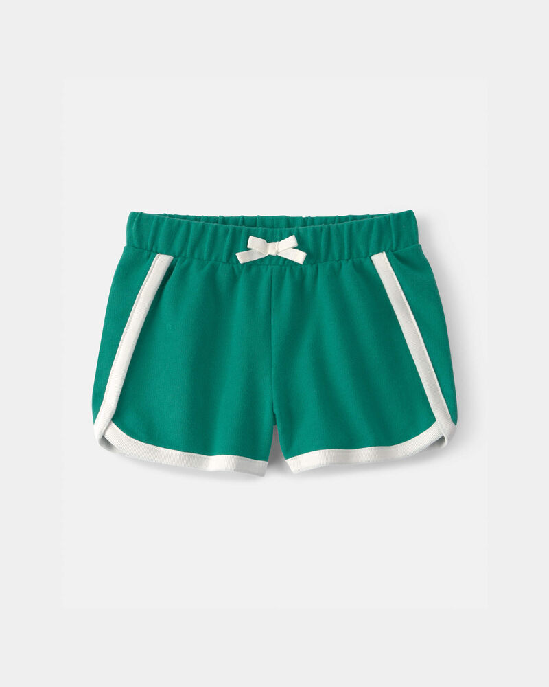 Toddler Girl French Terry Athletic Shorts - Green, image 1 of 4 slides