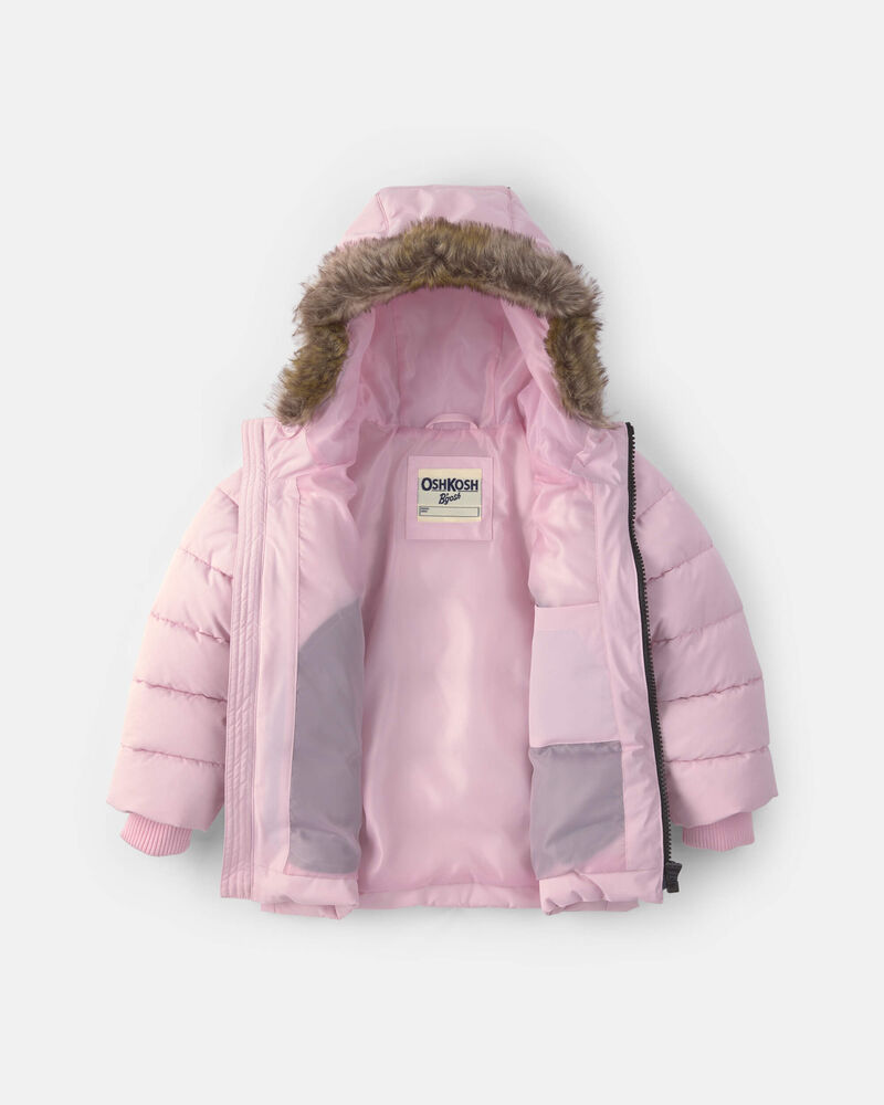 Toddler Girl Bubble Urban Jacket-  Pink, image 2 of 4 slides