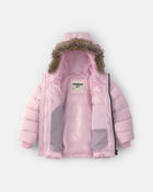Toddler Girl Bubble Urban Jacket-  Pink, image 2 of 4 slides