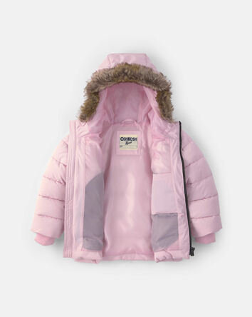 Toddler Girl Bubble Urban Jacket-  Pink, 