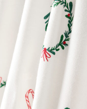 Bébé fille - Robe cache-couches à manches longues PurelySoft à imprimé de couronnes - Blanc, 