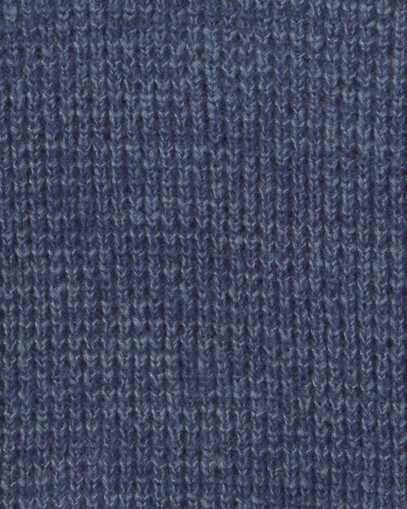 Boys Quarter-Zip Sweater - Navy Blue, image 2 of 3 slides