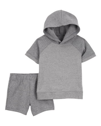 Toddler 2-Piece Quilted Hooded Outfit Set, 