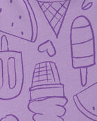 Filles - Barboteuse &agrave; motif de friandises glac&eacute;es - Mauve, image 2 sur 2 diapositives