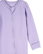 Bébé fille - Grenouillère PurelySoft à fermeture à glissière à 2 sens de couleur unie - Mauve, image 2 sur 6 diapositives