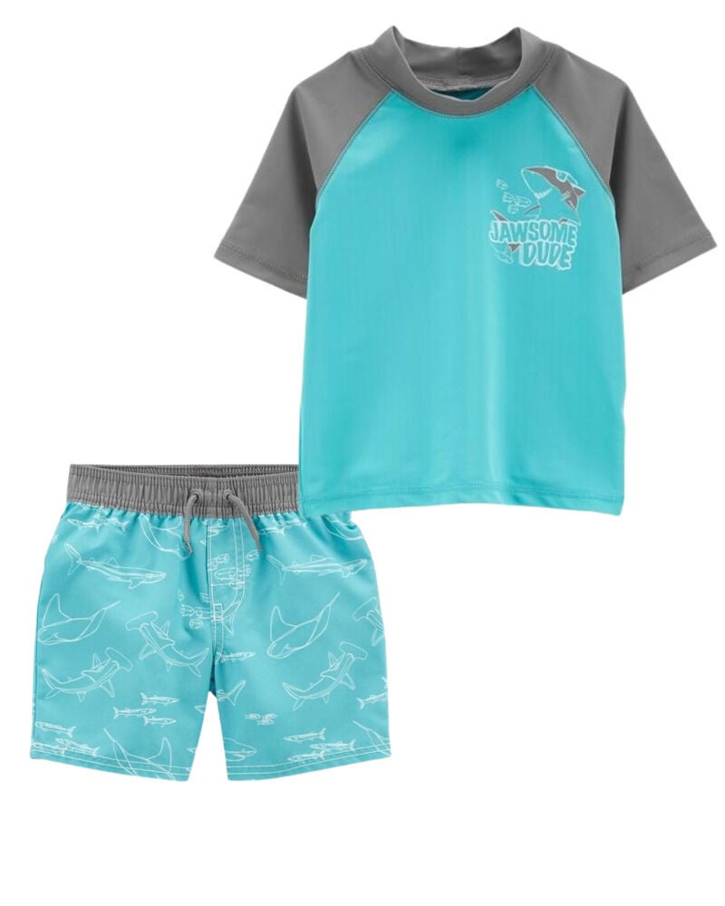 Bundle 2 Piece Rashguard Swim Trunk Set Carter s Oshkosh