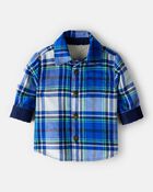 Baby Boy Plaid Shera Lined Fashion Jacket - Blue, image 2 of 6 slides