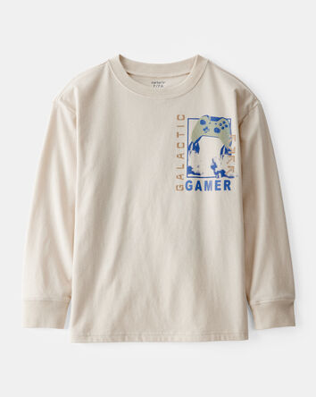 Boys Galactic Gamer Long-Sleeve Tee - Cream, 