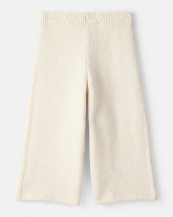 Toddler Girl Wide-Leg  Sweater Knit Pants - Ivory, 
