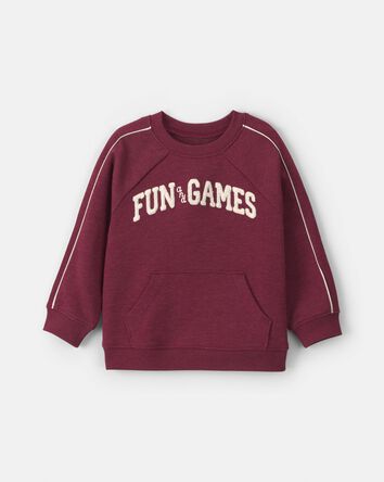 Toddler Boy 'Fun & Games' Pullover Sweatshirt - Burgundy, 