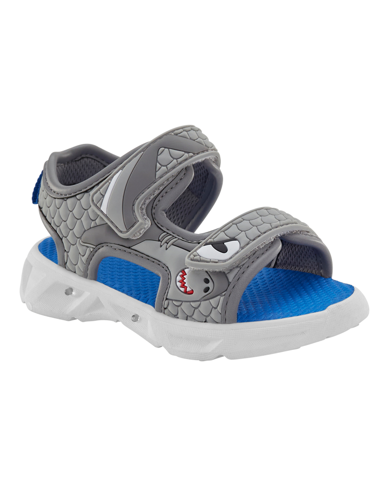 Toddler Shark Light Up Sandals, image 1 of 7 slides